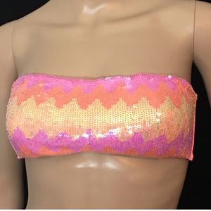 Victoria’s Secret Sequin Chevron Bandeau Bikini